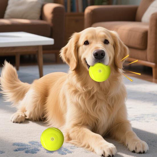 Quietschendes Tennis Hundespielzeug Bissfest Aggressiver Kauer Interaktiver Ball Spielzeug Kleiner Mittlerer Großer Hund Zahnwechsel Reinigungsball Spielzeug