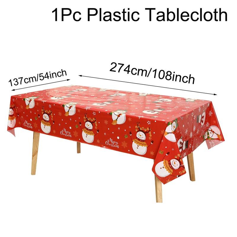 Christmas Disposable Tablecloth Christmas Decorations for Home 2026 Table Cover Navidad Noel New Year Gifts Dining Table Decor
