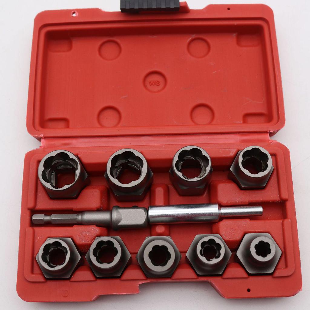 Set de 14 extractoare de piulițe și șuruburi pentru elemente de fixare deteriorate și incomplete