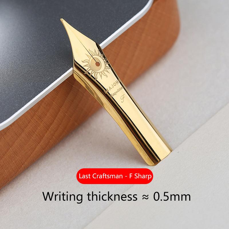 

1 Pcs No.8 Fountain Pen Nib F/M Bock Silver Glossy F-Point Pen, Compatible With No.8 P139 P140 Fountain Pen Nib as the picture