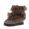 Very warm fluffy snow boots winter 2025 new piled thickened outdoor cotton shoes big head platform shoes