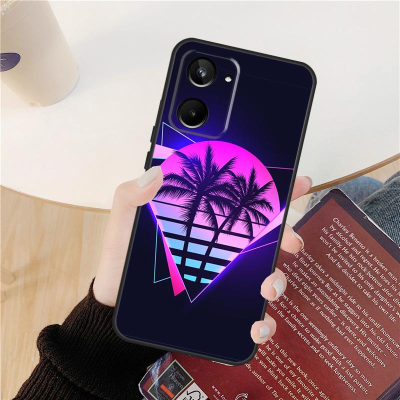 Synthwave Retro 80s Neon Case For Realme 14 12 10 11 13 Pro Plus GT 6 6T 5 GT7 Pro C61 C55 C51 C21Y C25S C67 C75 C53