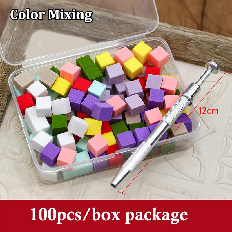 50/100 Pcs Square Nail Art Sponge Set Gradient Nail Brushes Gel Polish Design Nail Sponge Grab Pen Manicure Supplies