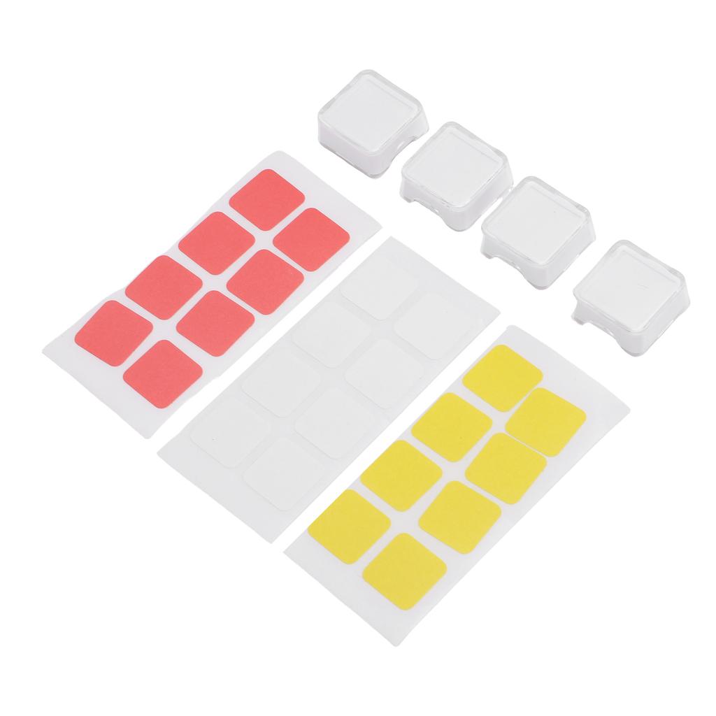 4PCS Double Layer Keycaps with Transparent Cover Removable Stickers ABS Mechanical Keyboard Replacement Keycaps