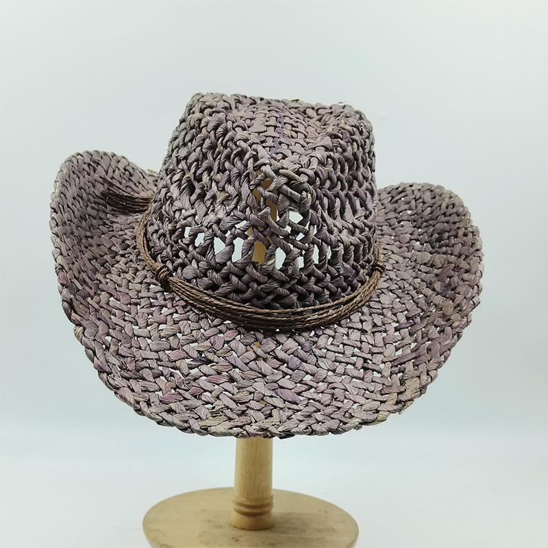 cowboy straw hat wholesale natural corn grass handmade cowboy hats For Men And Women Sun Protection Hats Outdoor Wide Brim cap
