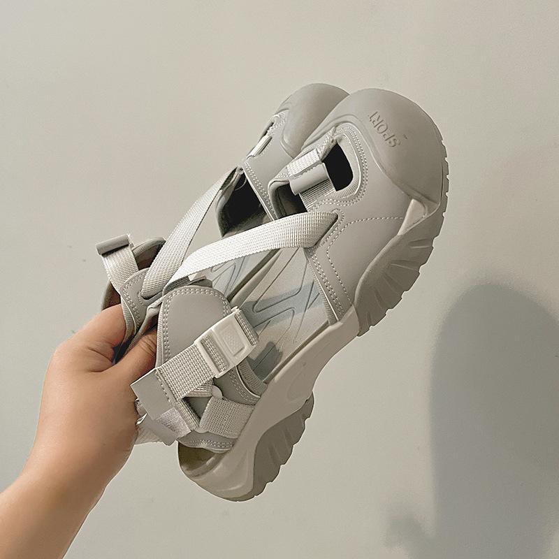 Silver high-end non-slip thick-soled bag head sandals women's 2025 new summer wear heightening soft-soled cool slippers