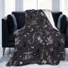 Süße Grau Lila Schwarz Magische Goth Gruselige Fleece-Decke Weich Warm Leicht Gemütliche Überwurfdecken für Couch Sofa Reisen Camping