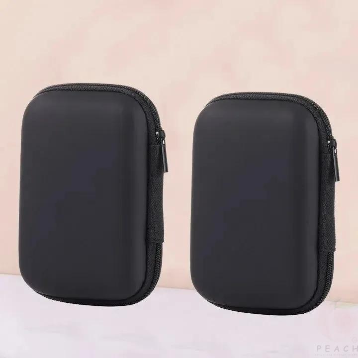 2PCS Portable EVA Storage Case - Ideal for Earphones, USB Drives, Shavers, and Cables - Compact and Protective Earphone Case