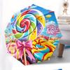 Folding umbrella Colorful lollipops in a vibrant candy field Creative portable folding umbrella, suitable  holiday gifts.