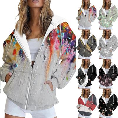 Zip Up Hoodie Damen Langarm Sweatshirts Herbst Outfits Übergroße Hoodies Casual Fashion Jacken