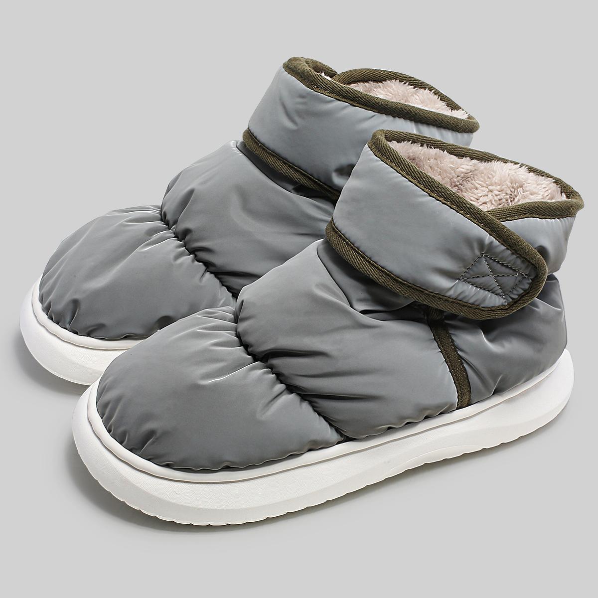 

Хлопковая обувь для женщин, зимние ботинки для мужчин, теплые плюшевые ботильоны унисекс 44-45 серый