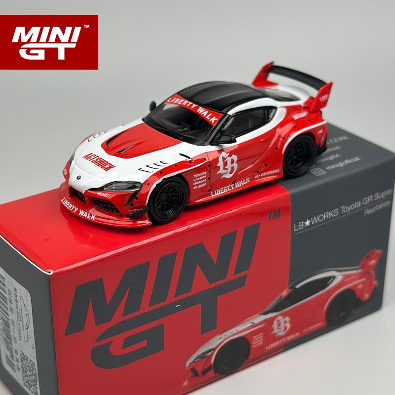 

MINIGT 1:64 Toyota LBWORKS Toyota GR Supra Red/White Alloy Car Model 1103