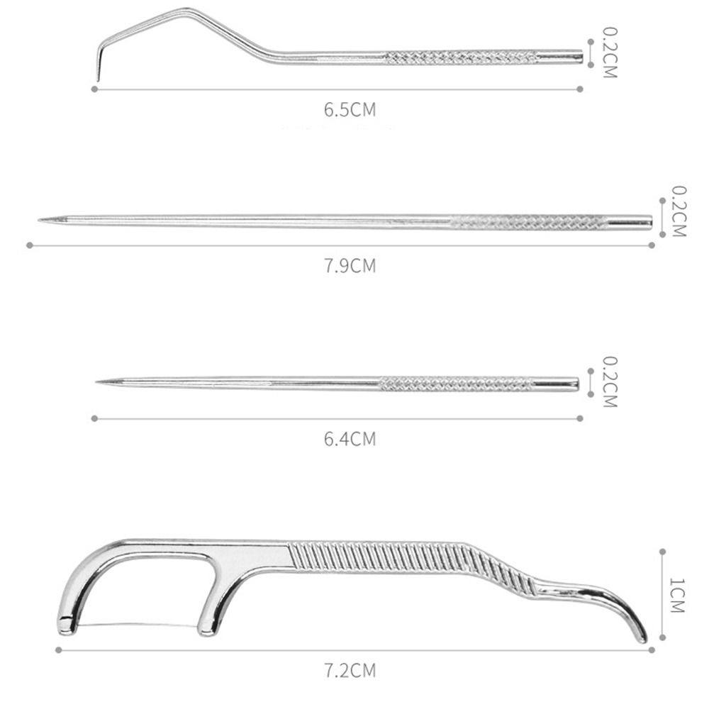 Oral Cleaning Tool Tooth Flosser Seal Storage Box Stainless Steel Toothpick Set Keychain Holder Toothpick Pocket Set Tooth Pick