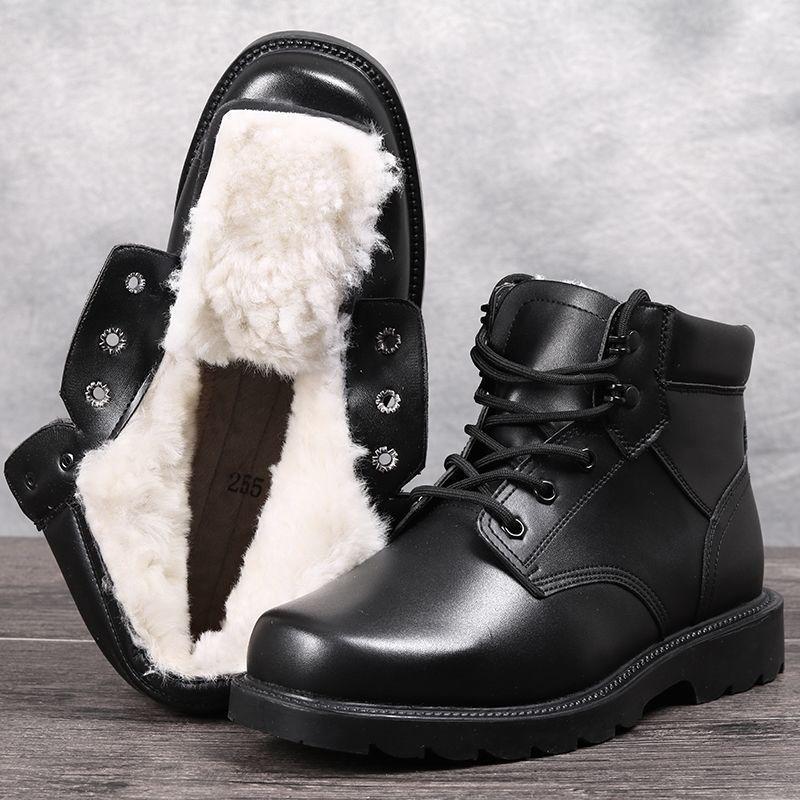 

Мужские зимние хлопковые ботинки с шерстяной подкладкой — теплые зимние ботинки в стиле милитари для активного отдыха 45