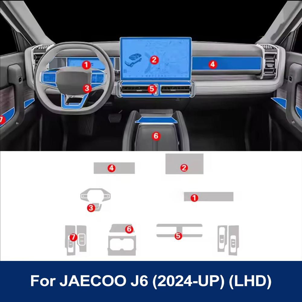 TPUCar Interior Anti-scratch Film For JAECOO J6 Chery Icar 03 2025 2025 Center Console Dashboard Navigation Pre-cut PPF Film
