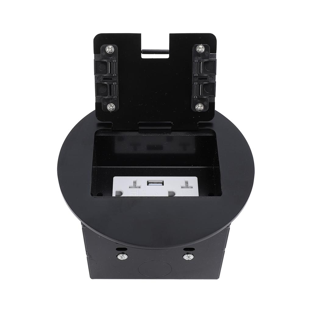 Einbau-Bodensteckdose Wasserdicht Edelstahl Flacher Steckdosensatz 20A 2 3 Löcher 2 USB Rund