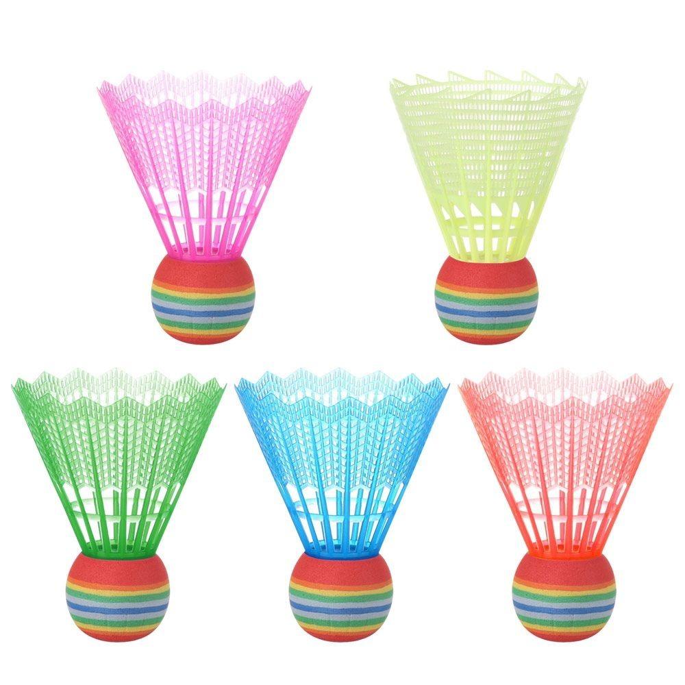 6Pcs EVA Badminton Shuttlecocks Rainbow Ball Head Badminton Trainer Durable Badminton Ball  Outdoor