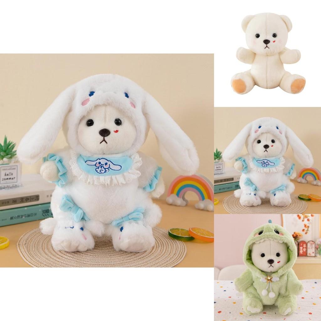 Plush Teddy Bear Toy With Shark Costume For Kids Gift And Collectors