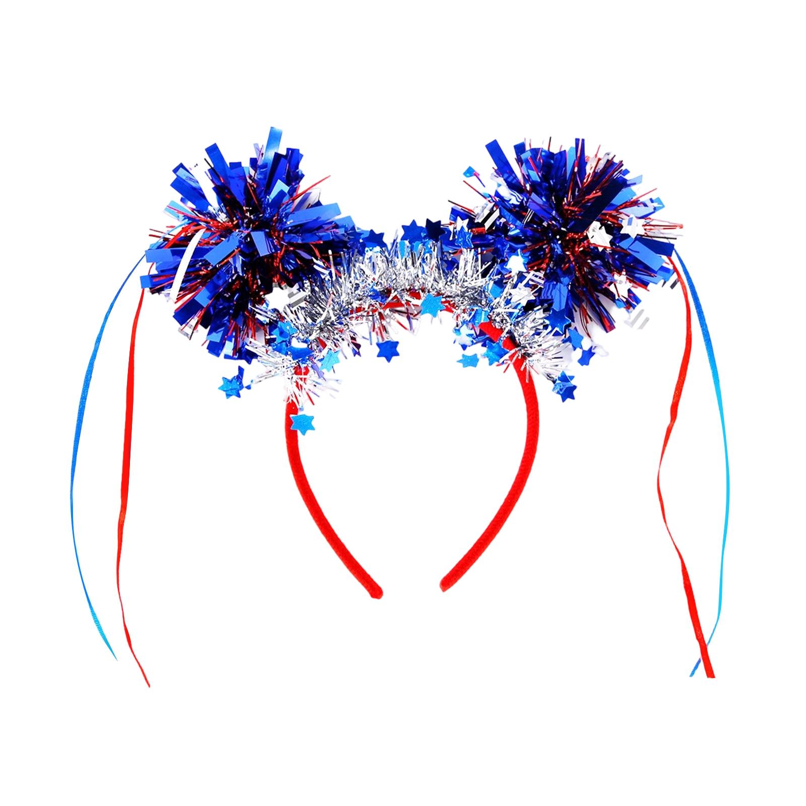 

Patriotic Headbands With Stars Balloons, Red Blue, 4th Of Party Accessories, Independence Day Memorial Day Supplies One Size