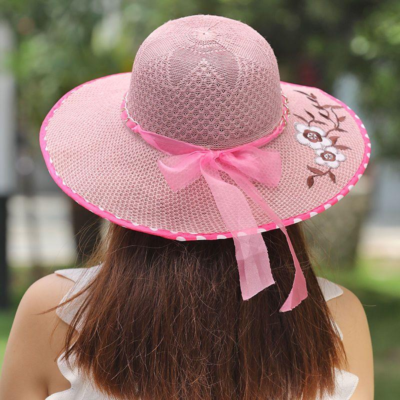 Summer Foldable Hat Women's Big Brimmed Sunscreen Hat Sun Hat Vacation Big Brimmed Cool Hat