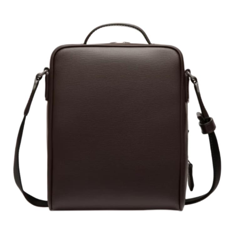 Bally Logo Zipper Closure Leather Crossbody Tote Bag Men bags Ebony 6308449