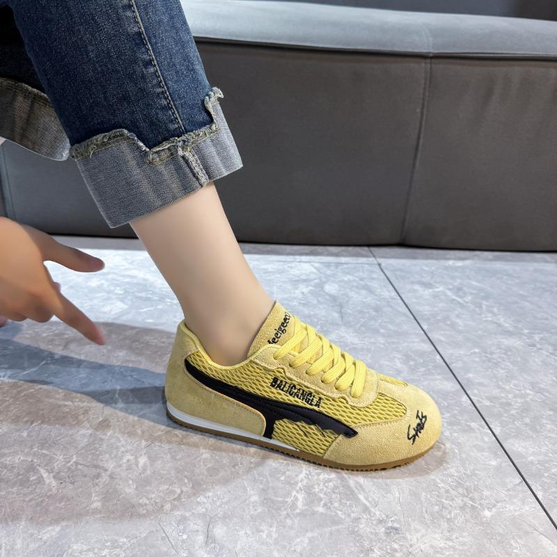 Yellow Flat-bottomed Women's Thin Breathable Summer and Autumn New Casual Sports Little White Shoes