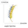 Trendy Rhinestone Wheat Ear Brooches for Women Ukrainian Wheats Pins Enamel Plant Badges Office Party Friend Gifts Accessories