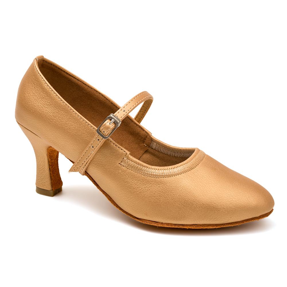 Leather Waltz Modern Dance Shoes Adult Womens Close Toe Latin Party Ballroom Dancing Shoes High Heels 7cm