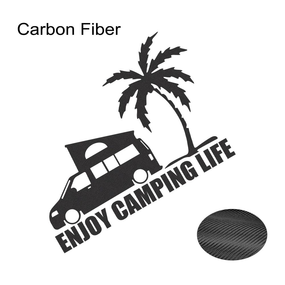 Enjoy Camping Life Slogan Car Windshield Sticker Window Body Vinyl Decal Decoration For VW Volkswagen Transporter T4 T5 T8 Bus
