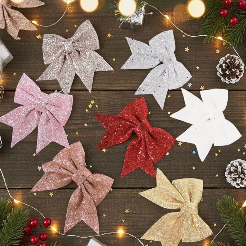 2Pcs Creative Bow Christmas Decorations 3D Christmas Bow Decorations  Holiday Accessories