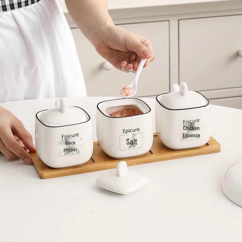 Nordic Minimalist Ceramic Condiment Jar Set