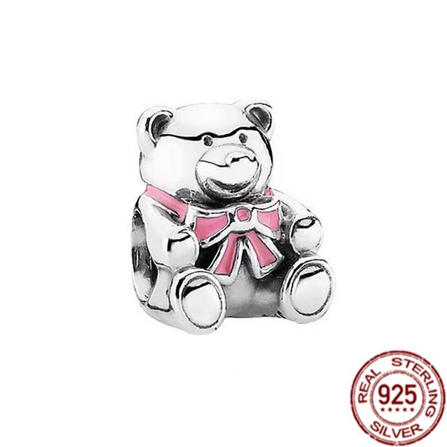 

Стерлингового серебра 925 пробы, маленький медвежонок и снеговик, подвеска из бисера, подходит для оригинального модного браслета, ожерелье, сделай сам, для женщин, ювелирные изделия, подарок