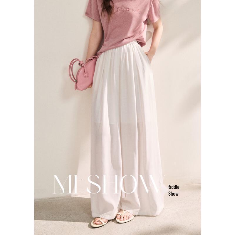 Mixiu Women s 100% Lyocell Cool-Feel Wide-Leg Casual Pants S