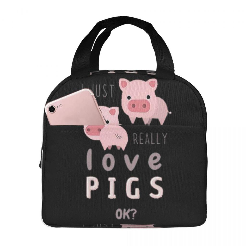 Funny Pigs For Pig Lovers Insulated Lunch Bag for Women Office Cooler Thermal Food Box Tote Portable Lunch Boxes Container