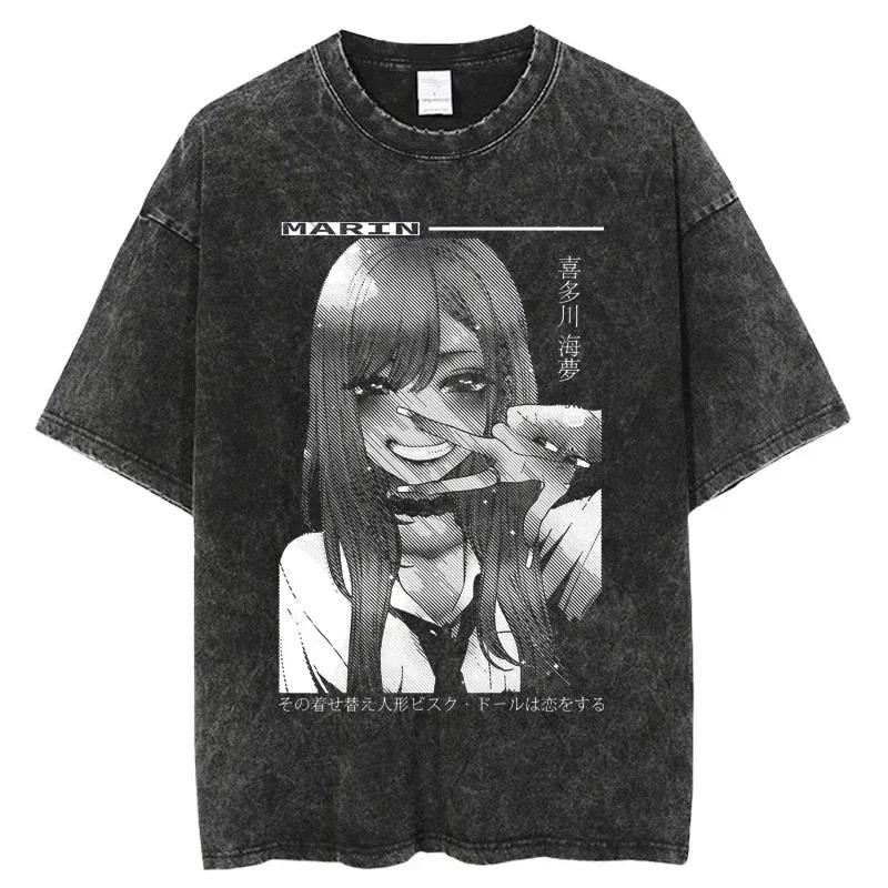 Anime Hot Sale My Dress-Up Darling Kitagawa Marin Anime T-shirt Suitable for All Seasons High Quality Oversized Unisex Couples