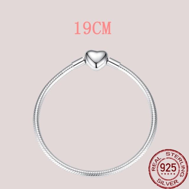 925 Sterling Silver Snake Chain Bracelets Charm Pendientes Mujer 925 Original Bracelet For Women Fine Jewelry Clasp Bangle Gift