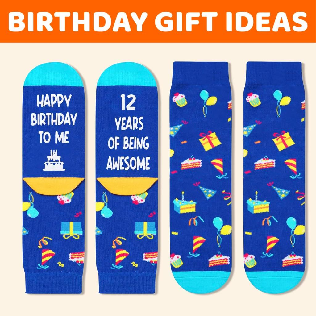 Zmart 12th Birthday Gifts for Tween - Socks for Boys Girls Age 12, 12 Yr Old Gift Ideas
