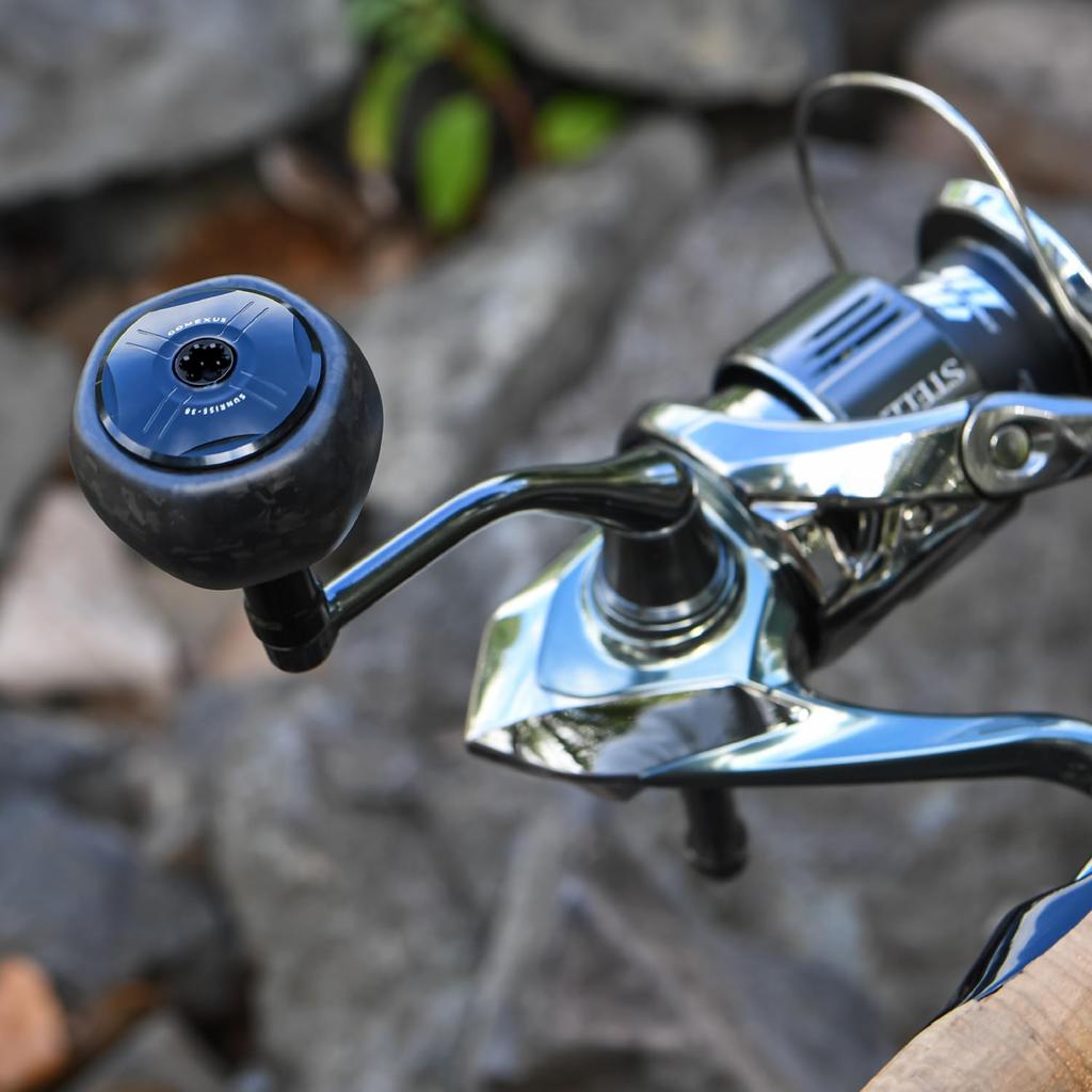Gomexus F38 Reel Handle Knob Forged Carbon Round Knob 38mm Daiwa Type S Shimano Type A Handle Replacement Spinning Reel Bait Reel Compatible with Sea