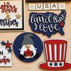 8 Pcs Patriotic Tiered Tray Decor Bundle Wood Signs Independence Day Signs American Star Decor Veterans Day Red White Blue Decorations For Inde