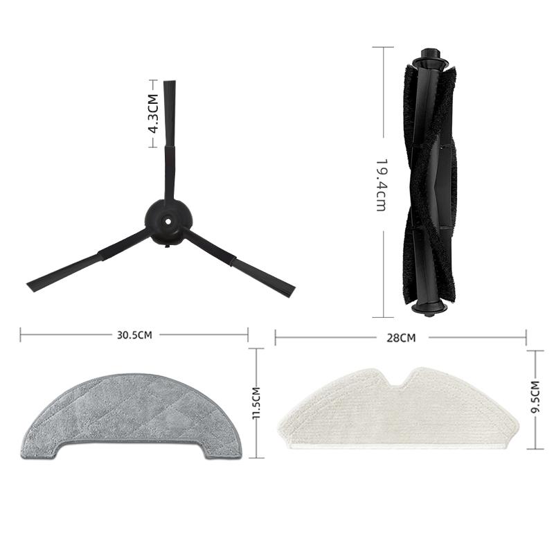 Pentru Proscenic M7 Pro / Kyvol Cybovac S31 / HONITURE Q6 / Uoni V980 Plus Piese de schimb pentru aspirator robot Perie laterală principală Mop cu filtru Hepa