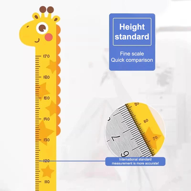 Cute Cartoon Height Sticker Unicorn Dinosaur Giraffe Wall Height Measuring Ruler Stickers For Kids Room Kindergarten Decor