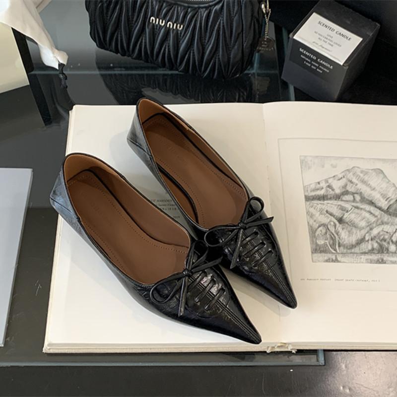 

Модный бренд Bailamos Женская обувь на плоской подошве Модные серебристые женские элегантные лодочки Заостренный носок Слипоны Плоский каблук Повседневные уличные лоферы 39 чёрный