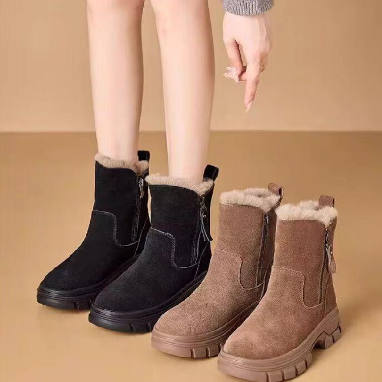 Fleece Warm Thick-soled Martin Boots Winter New Large Cotton Shoes Short Boots Non-slip Snow Boots