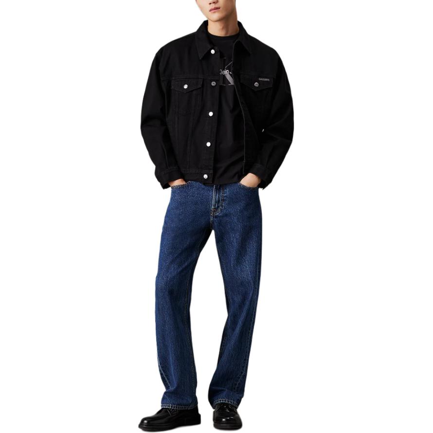 Calvin Klein T-shirt da Uomo con Logo a Lettere, Vestibilità Slim, Manica Corta, Girocollo, Nera 00040EM286-UB1
