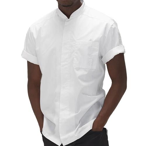 Le Chef Mens Polycotton Slim Short-Sleeved Chef Shirt
