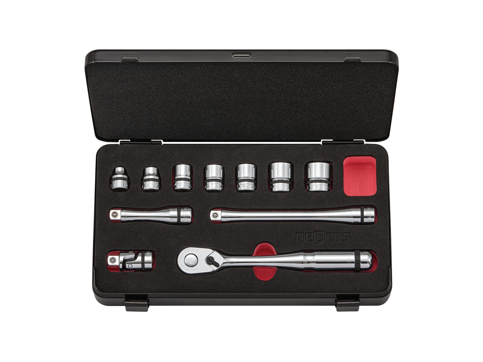 

Набір торцевих ключів Kyoto Machinery Tools Nepros NTB311CZ Silver (KTC) 9,5 кв. [11 частин] (З футляром) срібний