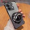 Glitter Shockproof Silicone Case For Xiaomi POCO X5 Pro 5G Mirror Magnetic Holder Stand Soft Cover