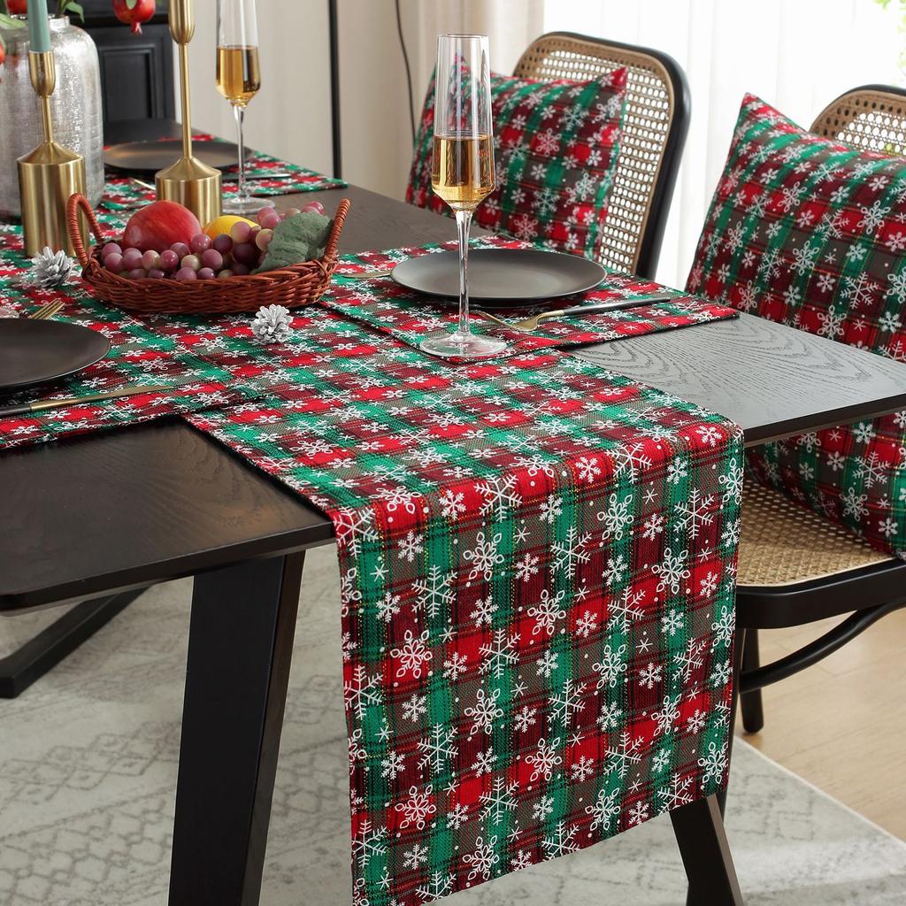 Ambiance de Noël Drapeaux de table Nappes Nappe festive rouge Drapeau de table Meuble TV Housse de table basse Serviette