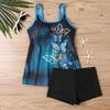 Modny Damski Tankini Plus Size z Spódniczką z Nadrukiem 2025 - Styl Europejski i Amerykański