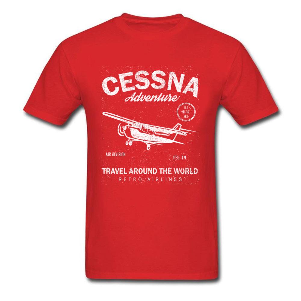 Cessna Leisure Brand Biplane Tshirt Airplane Adventure Travel Around The World Vintage T Shirt Men Graphic Tees Fathers Day S